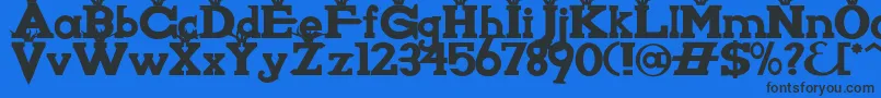 Knigwsna-Schriftart – Schwarze Schriften auf blauem Hintergrund