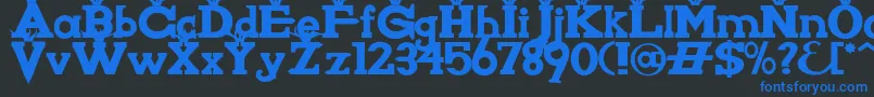Knigwsna Font – Blue Fonts on Black Background