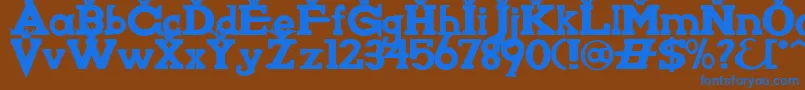 Knigwsna Font – Blue Fonts on Brown Background