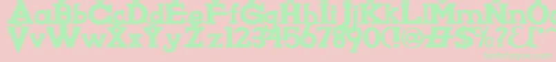 Knigwsna Font – Green Fonts on Pink Background