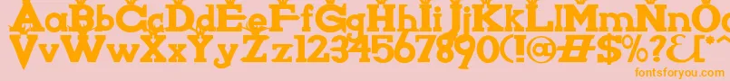 Knigwsna Font – Orange Fonts on Pink Background
