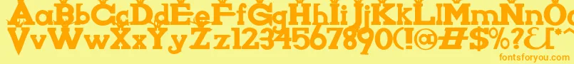 Knigwsna Font – Orange Fonts on Yellow Background