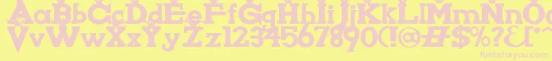 Knigwsna Font – Pink Fonts on Yellow Background