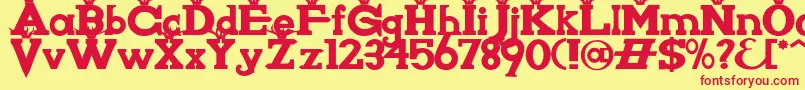 Knigwsna Font – Red Fonts on Yellow Background
