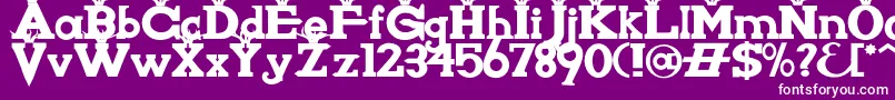Knigwsna-Schriftart – Weiße Schriften auf violettem Hintergrund