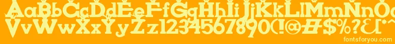 Knigwsna Font – Yellow Fonts on Orange Background