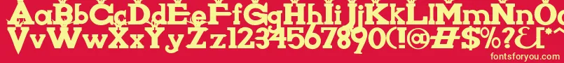 Knigwsna Font – Yellow Fonts on Red Background