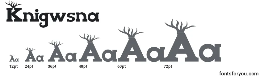 Knigwsna Font Sizes