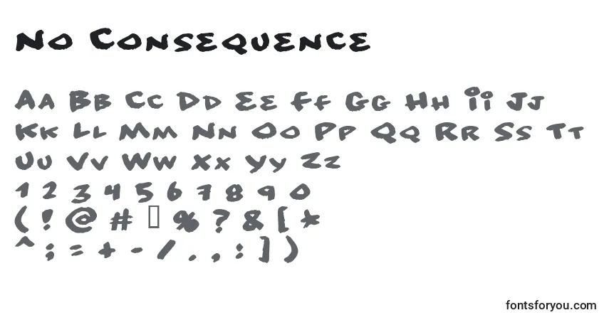 No Consequence-fontti – aakkoset, numerot, erikoismerkit