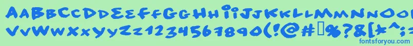 Шрифт No Consequence – синие шрифты на зелёном фоне