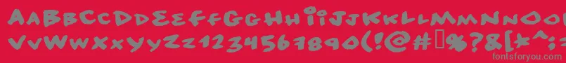 No Consequence Font – Gray Fonts on Red Background