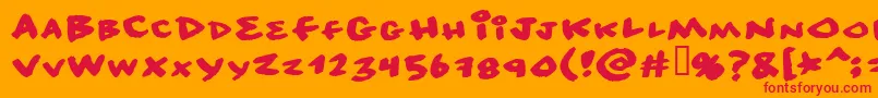No Consequence Font – Red Fonts on Orange Background