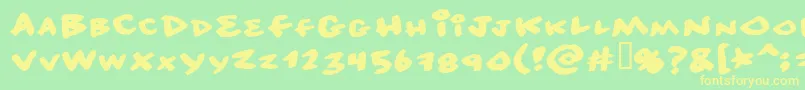 fuente No Consequence – Fuentes Amarillas Sobre Fondo Verde