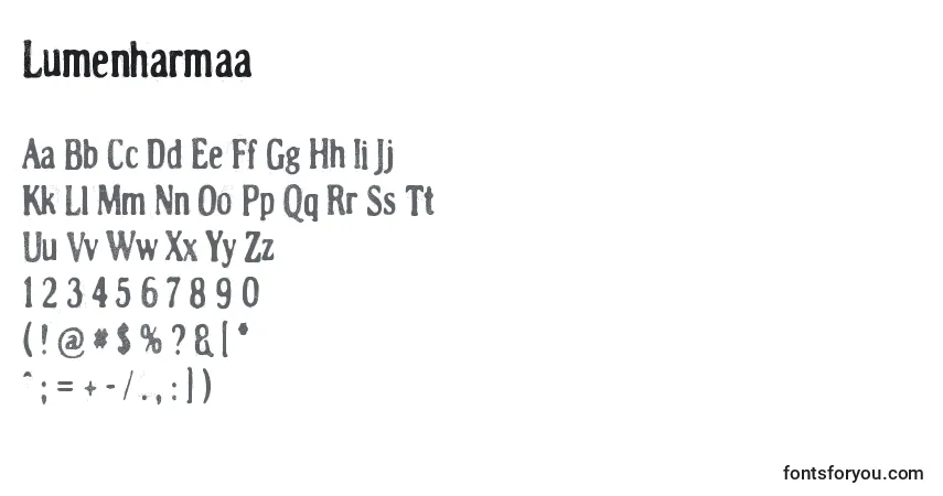 Шрифт Lumenharmaa – алфавит, цифры, специальные символы