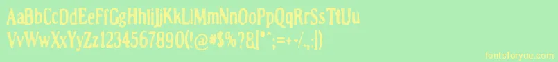 フォントLumenharmaa – 黄色の文字が緑の背景にあります