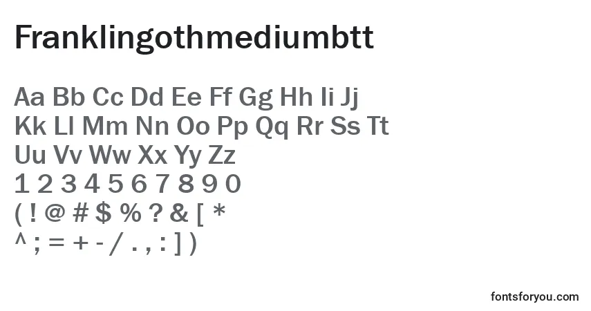 Шрифт Franklingothmediumbtt – алфавит, цифры, специальные символы