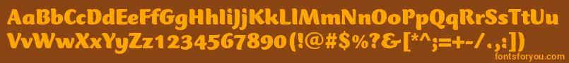 CtmercuriusstdBlack-Schriftart – Orangefarbene Schriften auf braunem Hintergrund
