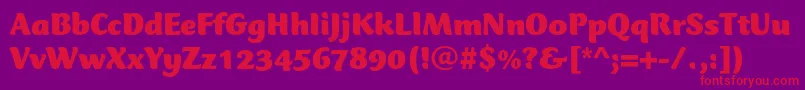 フォントCtmercuriusstdBlack – 紫の背景に赤い文字