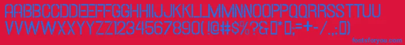 フォントHallandalestencil – 赤い背景に青い文字