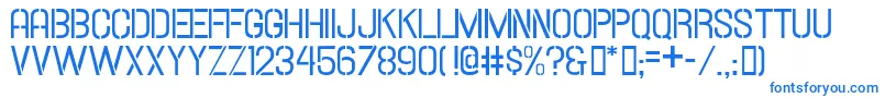 フォントHallandalestencil – 白い背景に青い文字