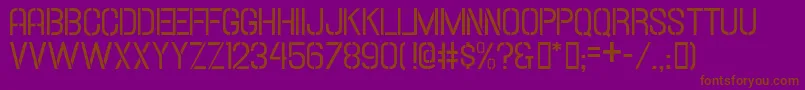 Hallandalestencil-Schriftart – Braune Schriften auf violettem Hintergrund