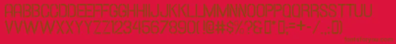 フォントHallandalestencil – 赤い背景に茶色の文字