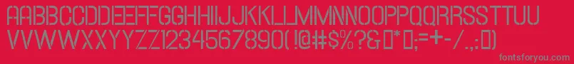 Hallandalestencil Font – Gray Fonts on Red Background