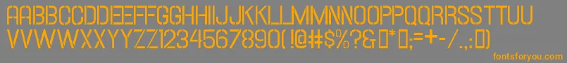 Hallandalestencil-Schriftart – Orangefarbene Schriften auf grauem Hintergrund