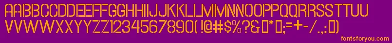 Hallandalestencil Font – Orange Fonts on Purple Background