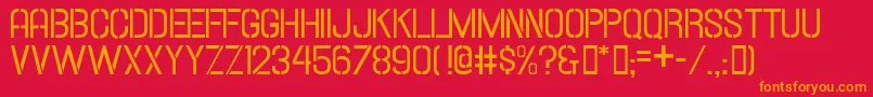 Hallandalestencil Font – Orange Fonts on Red Background