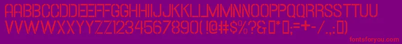 Hallandalestencil-Schriftart – Rote Schriften auf violettem Hintergrund