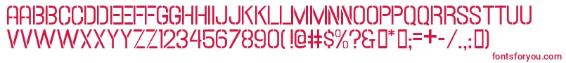 Czcionka Hallandalestencil – czerwone czcionki na białym tle