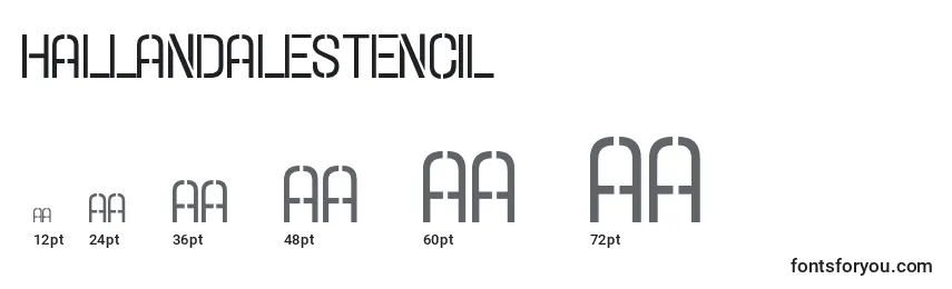 Размеры шрифта Hallandalestencil