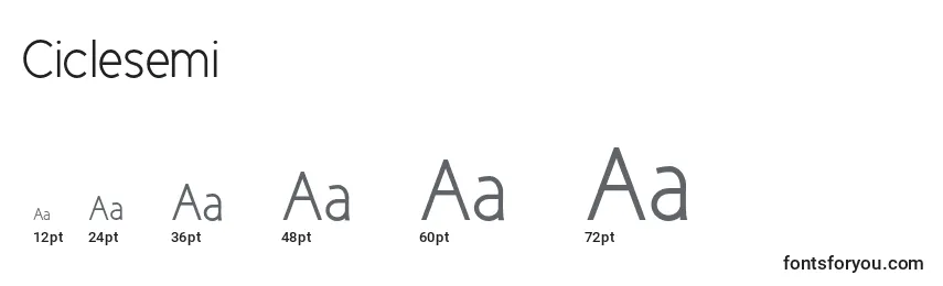 Ciclesemi Font Sizes