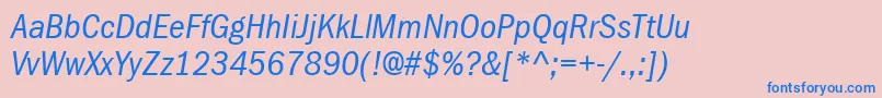 ItcFranklinGothicLtBookCondensedItalic Font – Blue Fonts on Pink Background