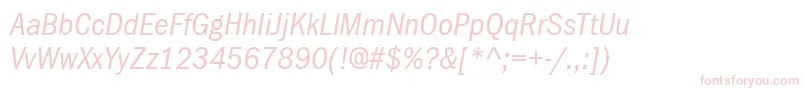 ItcFranklinGothicLtBookCondensedItalic Font – Pink Fonts on White Background