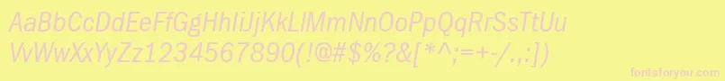 ItcFranklinGothicLtBookCondensedItalic Font – Pink Fonts on Yellow Background