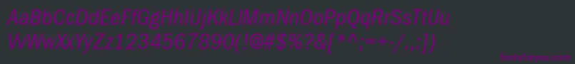 ItcFranklinGothicLtBookCondensedItalic Font – Purple Fonts on Black Background