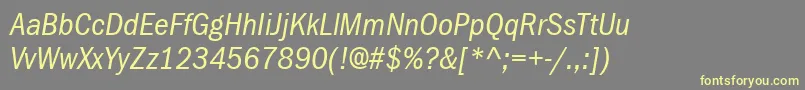 ItcFranklinGothicLtBookCondensedItalic Font – Yellow Fonts on Gray Background