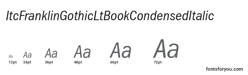 Размеры шрифта ItcFranklinGothicLtBookCondensedItalic