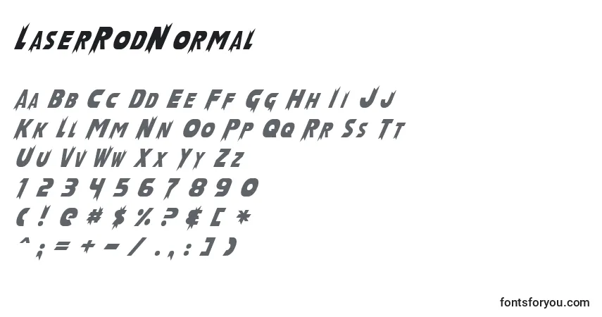 LaserRodNormal-fontti – aakkoset, numerot, erikoismerkit