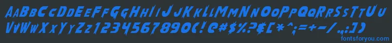 LaserRodNormal Font – Blue Fonts on Black Background