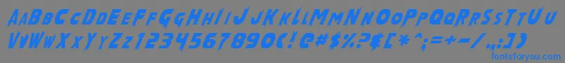 LaserRodNormal Font – Blue Fonts on Gray Background