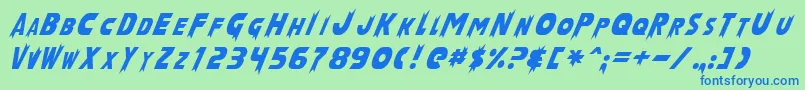 LaserRodNormal Font – Blue Fonts on Green Background