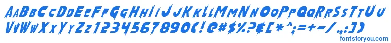 LaserRodNormal-fontti – siniset fontit valkoisella taustalla