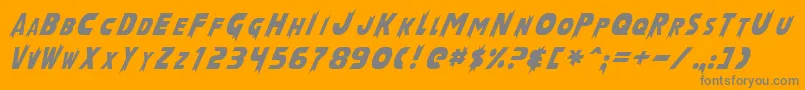 LaserRodNormal Font – Gray Fonts on Orange Background