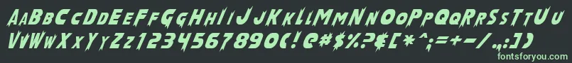 LaserRodNormal Font – Green Fonts on Black Background