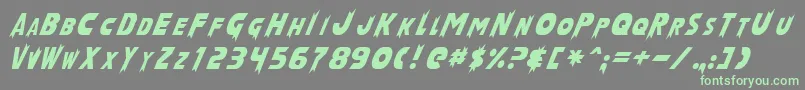 LaserRodNormal-fontti – vihreät fontit harmaalla taustalla