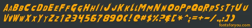 フォントLaserRodNormal – 黒い背景にオレンジの文字