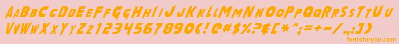 LaserRodNormal Font – Orange Fonts on Pink Background